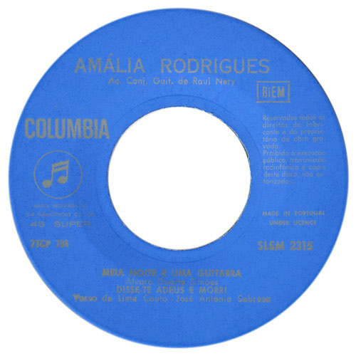 Amália Rodrigues - Vou Dar De Beber À Dor (Mariquinhas) | Columbia (SLEM 2315) - 3