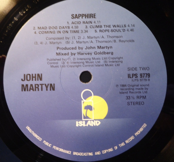 John Martyn - Sapphire | Island Records (ILPS 9779) - 4 John Martyn - Sapphire | Island Records (ILPS 9779) - 4