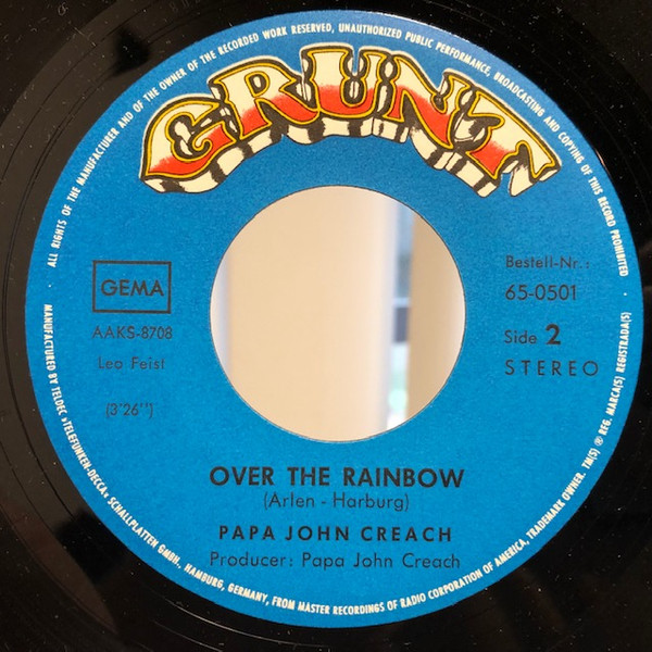 Papa John Creach - Over The Rainbow | Grunt (65-0501) - 4 Papa John Creach - Over The Rainbow | Grunt (65-0501) - 4