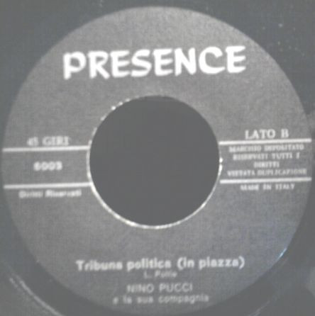 Nino Pucci - L'Onorevole E A Cammarera / Tribuna Politica (In Piazza) | Presence Record (PLP 5003) - 3