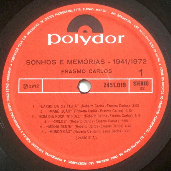 Erasmo Carlos - Sonhos E Memórias 1941 - 1972 | Polydor (2451 019) - 4