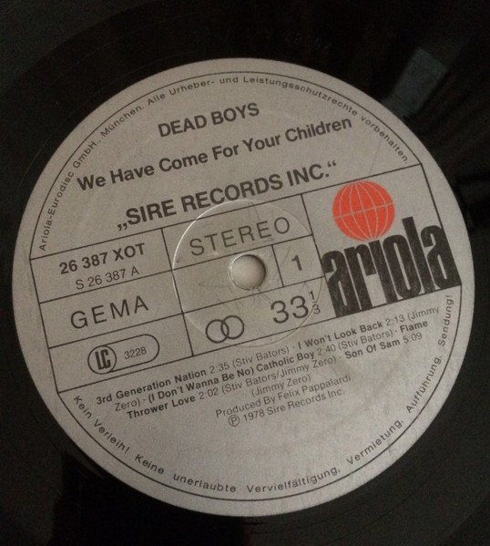 The Dead Boys - We Have Come For Your Children | Sire (26 387 XOT) - 3