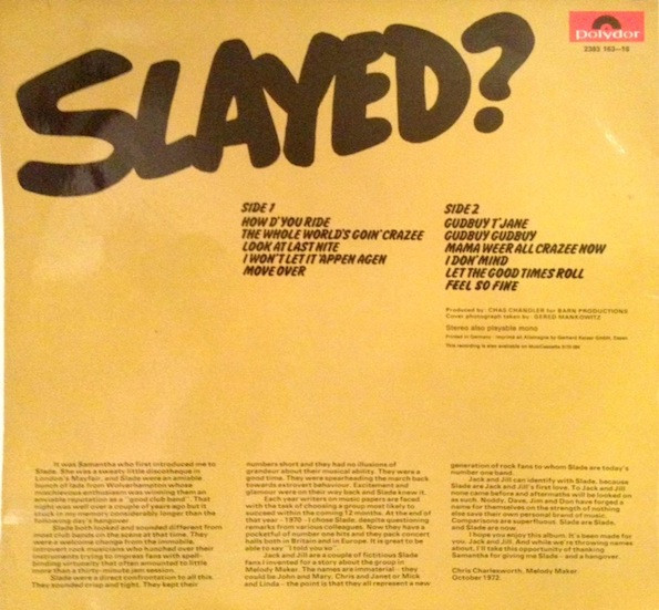 Slade - Slayed? | Polydor (2383 163) - 2 Slade - Slayed? | Polydor (2383 163) - 2