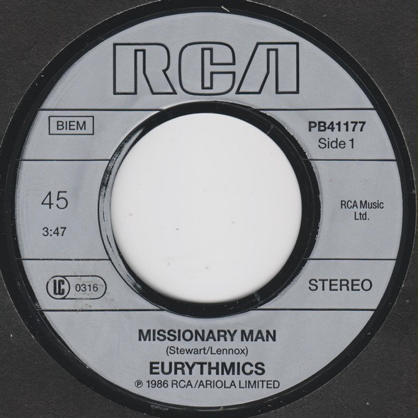 Eurythmics - Missionary Man | RCA (PB41177) - 3