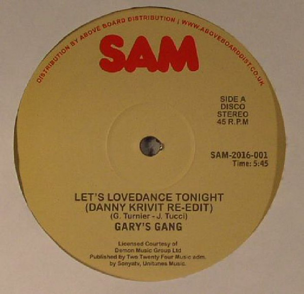 Gary's Gang - Let's Lovedance Tonight (Danny Krivit Re-Edit) | Sam Records (SAM-2016-001) - 2