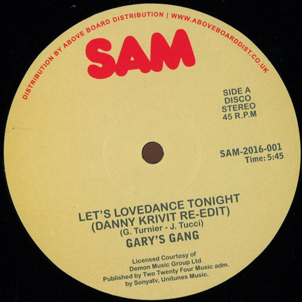 Gary's Gang - Let's Lovedance Tonight (Danny Krivit Re-Edit) | Sam Records (SAM-2016-001) - main