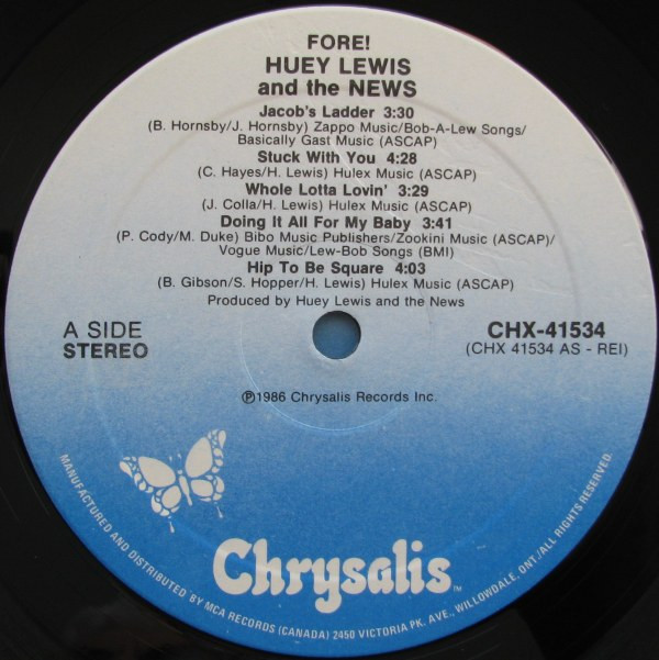 Huey Lewis & The News - Fore! | Chrysalis (CHX 41534) - 2 Huey Lewis & The News - Fore! | Chrysalis (CHX 41534) - 2