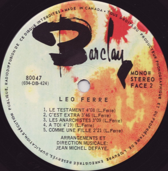 Léo Ferré - Léo Ferré | Barclay (80047) - 4