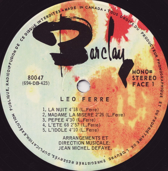 Léo Ferré - Léo Ferré | Barclay (80047) - 3