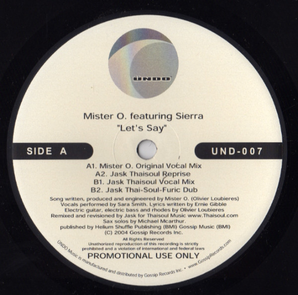 Mister O Featuring Sierra - Let's Say | Ündo Music (UND-007)