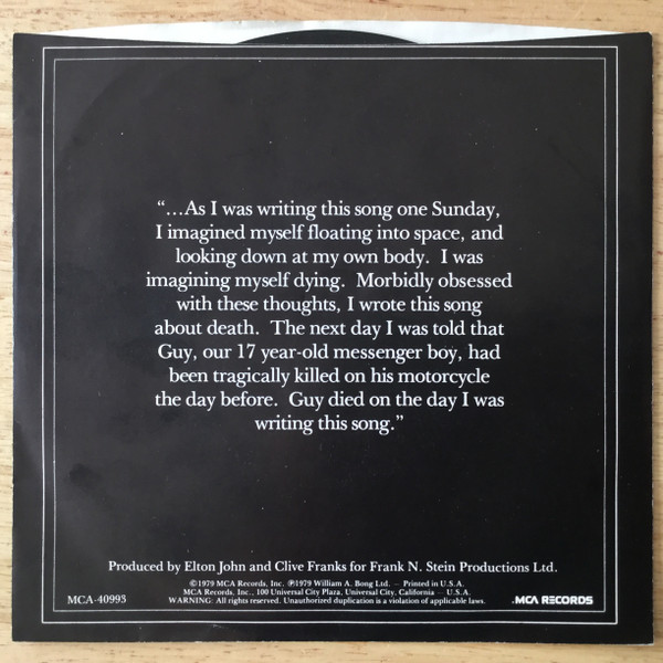 Elton John - Song For Guy | MCA Records (MCA 40993) - 2
