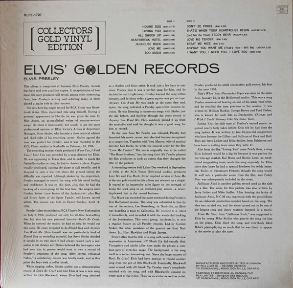 Elvis Presley - Elvis' Golden Records | RCA (XLPE-1707) - 2 Elvis Presley - Elvis' Golden Records | RCA (XLPE-1707) - 2
