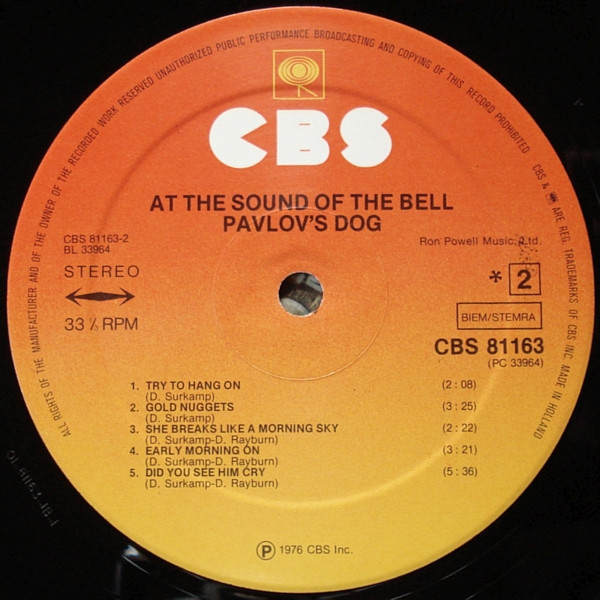 Pavlov's Dog - At The Sound Of The Bell | CBS (CBS 81163) - 4 Pavlov's Dog - At The Sound Of The Bell | CBS (CBS 81163) - 4