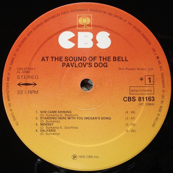Pavlov's Dog - At The Sound Of The Bell | CBS (CBS 81163) - 3 Pavlov's Dog - At The Sound Of The Bell | CBS (CBS 81163) - 3