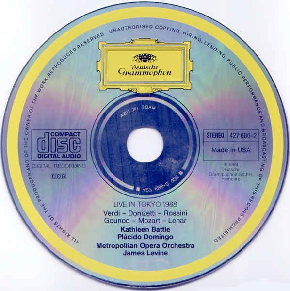 Kathleen Battle , Placido Domingo , James Levine , The Metropolitan Opera House Orchestra - Live In Tokyo 1988 | Deutsche Grammophon (427 686-2) - 3 Kathleen Battle , Placido Domingo , James Levine , The Metropolitan Opera House Orchestra - Live In Tokyo 1988 | Deutsche Grammophon (427 686-2) - 3