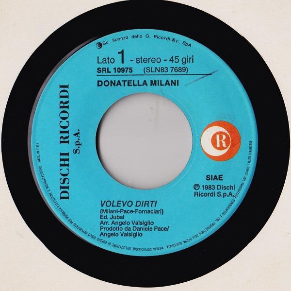 Donatella Milani - Volevo Dirti | Ricordi (SRL 10975) - 3