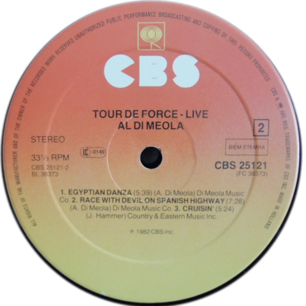 Al Di Meola - Tour De Force - "Live" | CBS (CBS 25121) - 4