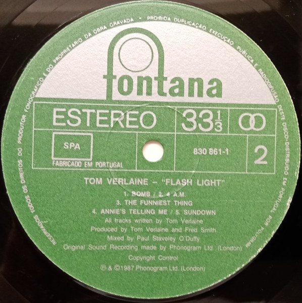 Tom Verlaine - Flash Light | Fontana (830 861-1) - 4