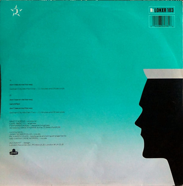 The Communards With Sarah Jane Morris - Don't Leave Me This Way (Gotham City Mix) | London Records (LONXR 103) - 3