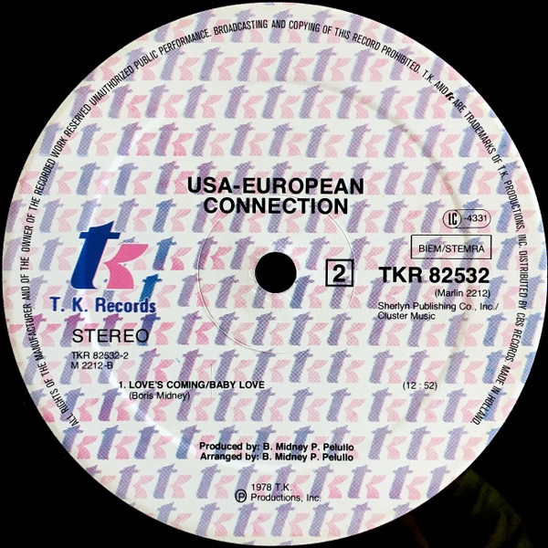 USA-European Connection - Come Into My Heart | T.K. Records (TKR 82532) - 4