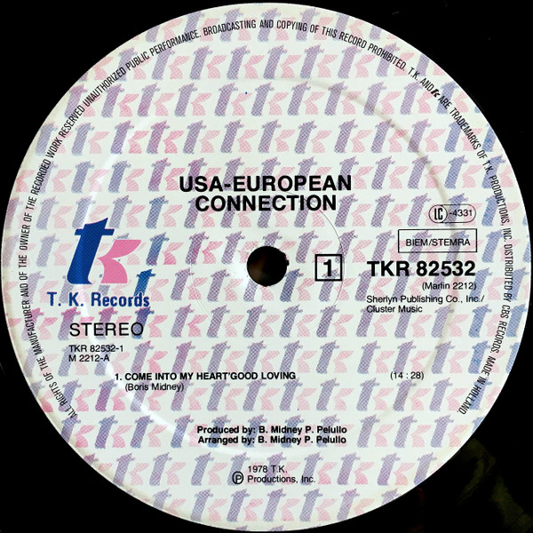 USA-European Connection - Come Into My Heart | T.K. Records (TKR 82532) - 3