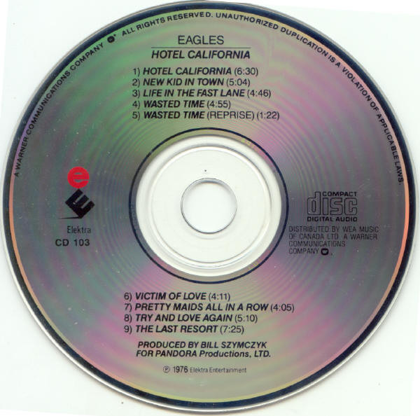 Eagles - Hotel California [CD] | Asylum Records (CD 103) - 3