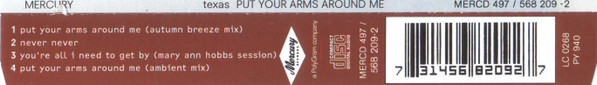 Texas - Put Your Arms Around Me | Mercury (MERCD 497) - 2
