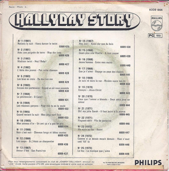 Johnny Hallyday - Hallyday Story 20 - 1970 | Philips (6009 444) - 2