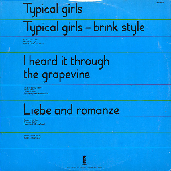 The Slits - Typical Girls | Island Records (12WIP 6505) - 2 The Slits - Typical Girls | Island Records (12WIP 6505) - 2