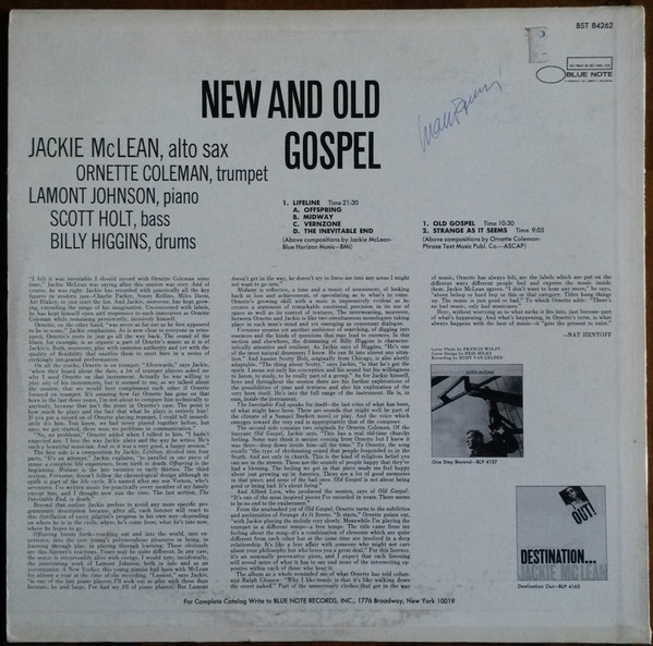 Jackie McLean - New And Old Gospel | Blue Note (BST 84262) - 2