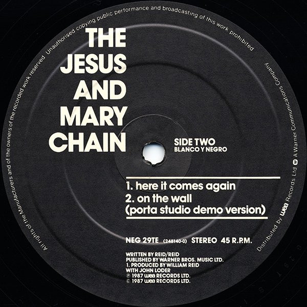 The Jesus And Mary Chain - Darklands E.P. | Blanco Y Negro (NEG 29TE) - 4 The Jesus And Mary Chain - Darklands E.P. | Blanco Y Negro (NEG 29TE) - 4