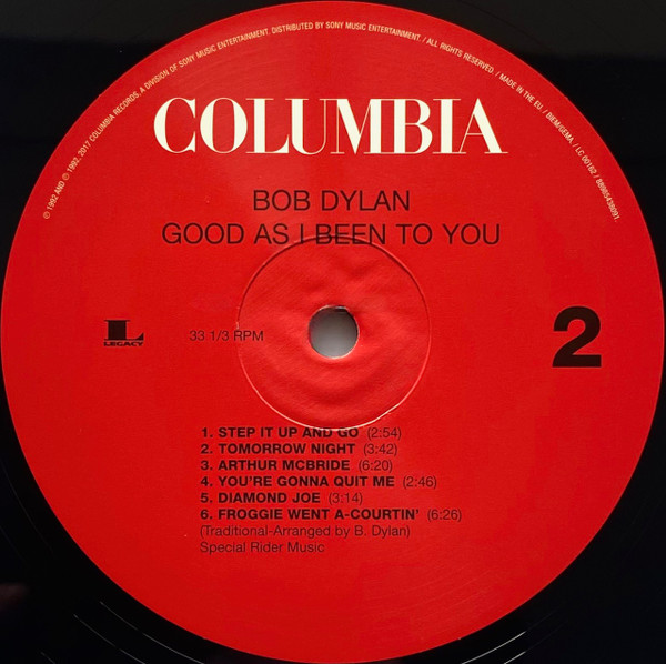 Bob Dylan - Good As I Been To You | Columbia (88985438091) - 3 Bob Dylan - Good As I Been To You | Columbia (88985438091) - 3