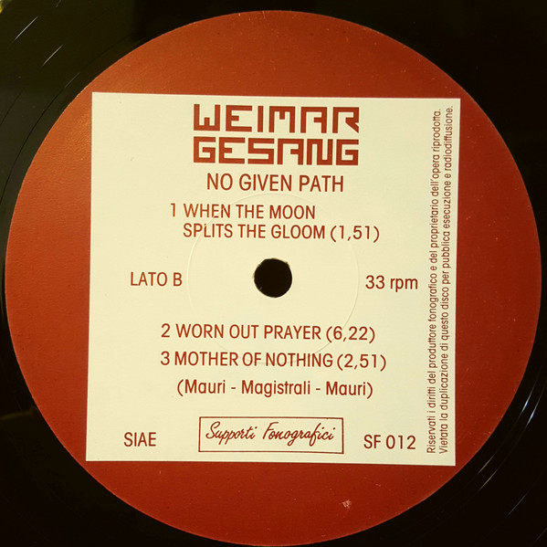 Weimar Gesang - No Given Path | Supporti Fonografici (SF 012) - 4 Weimar Gesang - No Given Path | Supporti Fonografici (SF 012) - 4