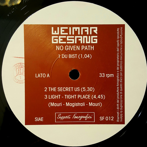 Weimar Gesang - No Given Path | Supporti Fonografici (SF 012) - 3 Weimar Gesang - No Given Path | Supporti Fonografici (SF 012) - 3