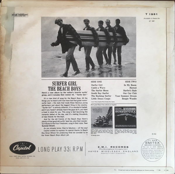 The Beach Boys - Surfer Girl | Capitol Records (T 1981) - 2 The Beach Boys - Surfer Girl | Capitol Records (T 1981) - 2