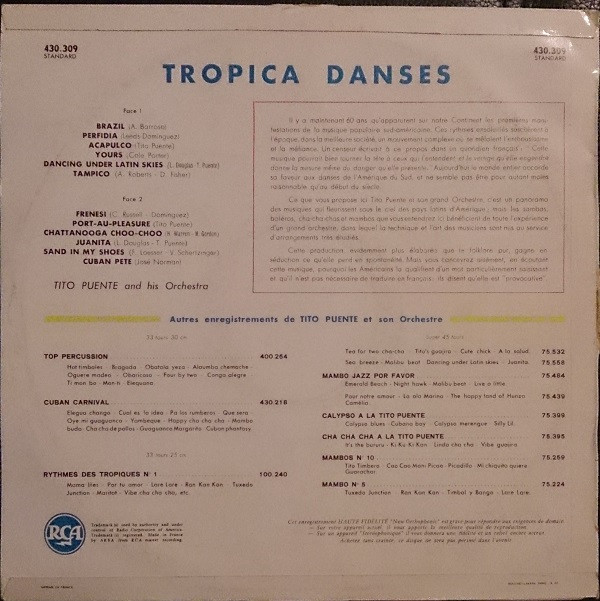 Tito Puente - Tropica Danses "Dancing Under Latin Skies" | RCA (430.309) - 2
