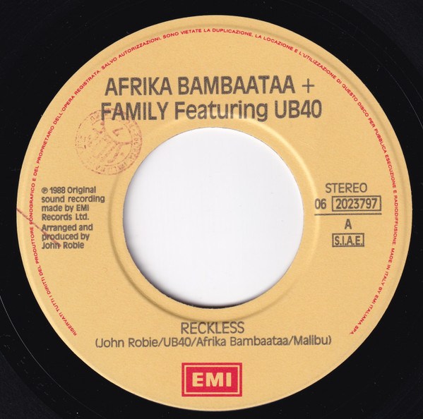Afrika Bambaataa & Family Featuring UB40 - Reckless | EMI (06 2023797) - 3