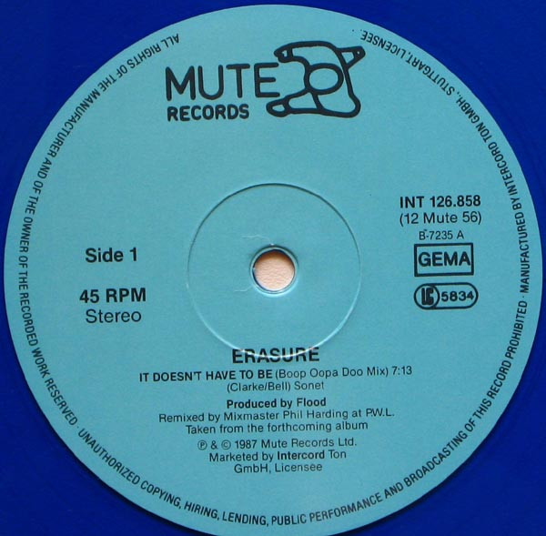 Erasure - It Doesn't Have To Be | Mute (INT 126.858) - 3
