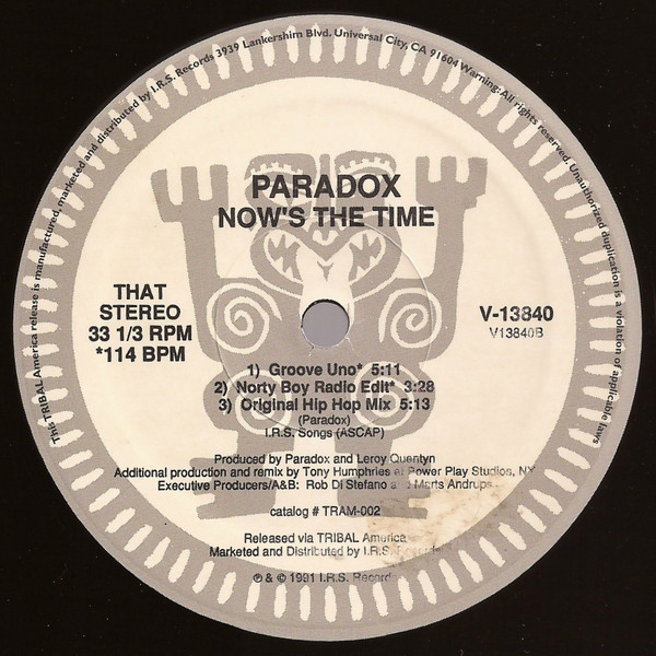Paradox - Now's The Time | TRIBAL America (V-13840) - 2 Paradox - Now's The Time | TRIBAL America (V-13840) - 2