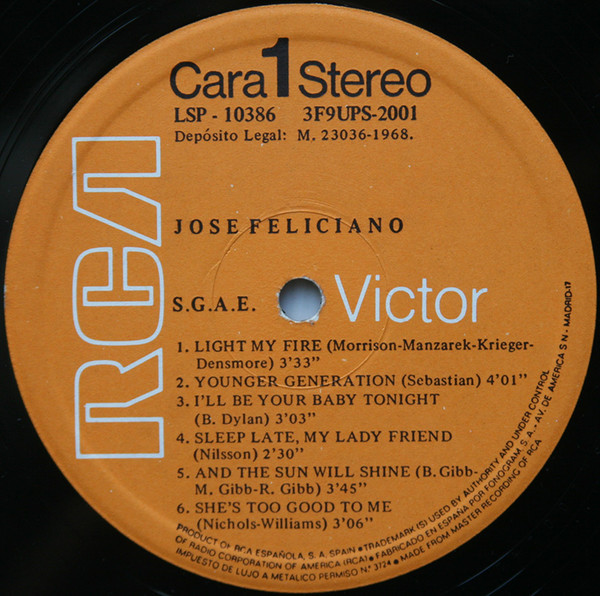 José Feliciano - José Feliciano | RCA Victor (LSP 10386) - 3 José Feliciano - José Feliciano | RCA Victor (LSP 10386) - 3