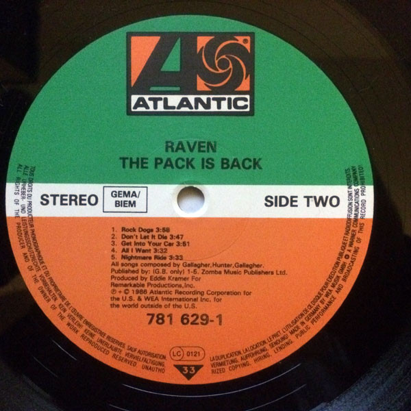 Raven - The Pack Is Back | Atlantic (781 629-1) - 4 Raven - The Pack Is Back | Atlantic (781 629-1) - 4