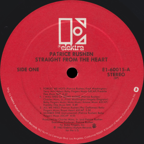 Patrice Rushen - Straight From The Heart | Elektra (E1-60015) - 3