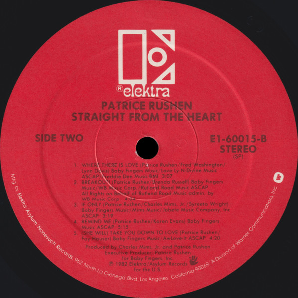 Patrice Rushen - Straight From The Heart | Elektra (E1-60015) - 4
