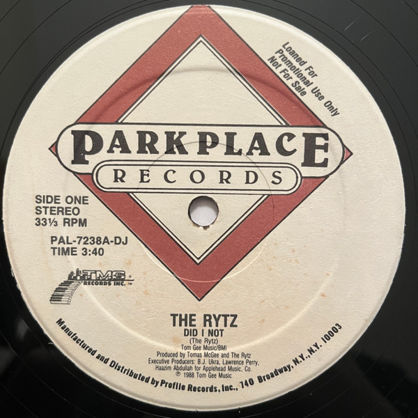 The Rytz - Did I Not | Park Place Records (PAL-7238A-DJ)
