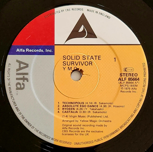 Yellow Magic Orchestra - Solid State Survivor | Alfa (ALF 85664) - 3