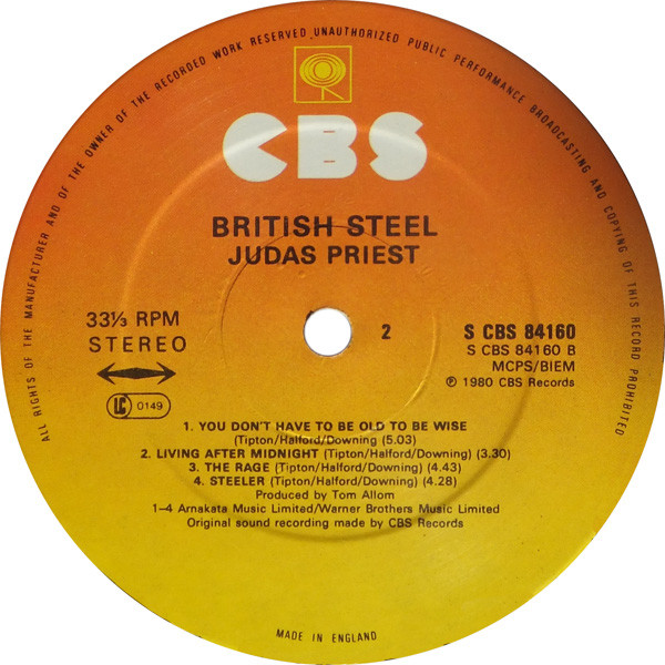 Judas Priest - British Steel | CBS (S CBS 84160) - 4 Judas Priest - British Steel | CBS (S CBS 84160) - 4