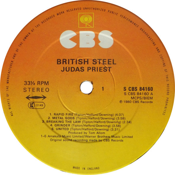 Judas Priest - British Steel | CBS (S CBS 84160) - 3 Judas Priest - British Steel | CBS (S CBS 84160) - 3