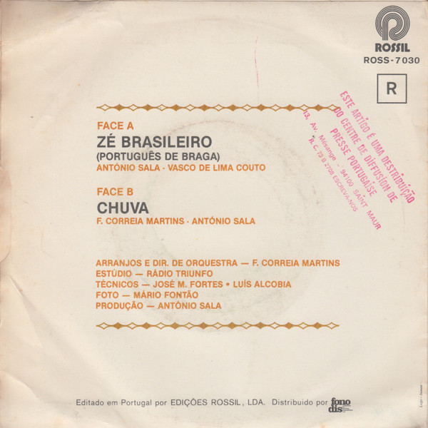 Alexandra - Zé Brasileiro Português De Braga | Rossil (ROSS-7030) - 2
