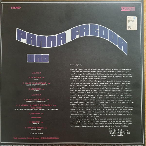 Panna Fredda - Uno | Vinyl Magic (VM 118 LP) - 3