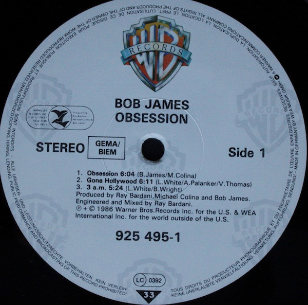 Bob James - Obsession | Warner Bros. Records (925 495-1) - 4 Bob James - Obsession | Warner Bros. Records (925 495-1) - 4